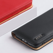 Dux Ducis Hivo Genuine Leather Flip Wallet Case - кожен калъф от естествена кожа с поставка и отделение за кр. карти за Samsung Galaxy S22 Plus (черен) 11