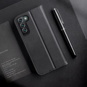 Dux Ducis Hivo Genuine Leather Flip Wallet Case - кожен калъф от естествена кожа с поставка и отделение за кр. карти за Samsung Galaxy S22 Plus (черен) 6