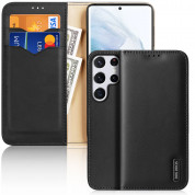 Dux Ducis Hivo Genuine Leather Flip Wallet Case for Samsung Galaxy S22 Ultra (black)