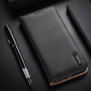 Dux Ducis Hivo Genuine Leather Flip Wallet Case - кожен калъф от естествена кожа с поставка и отделение за кр. карти за Samsung Galaxy S22 Ultra (черен) 7