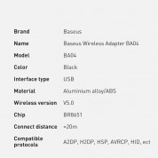 Baseus USB Mini Bluetooth 5.0 Adapter BA04 - bluetooth 5.0 адаптер за компютри и лаптопи (черен) 15