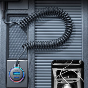 Joyroom 3 in 1 Fast Car Charger With Lightning Cable 45W - зарядно за кола с вграден Lightning кабел и USB-A и USB-C изходи (черен) 6