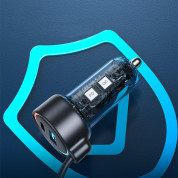Joyroom 3 in 1 Fast Car Charger With USB-C Cable 55W - зарядно за кола с вграден USB-C кабел и USB-A и USB-C изходи (черен) 5