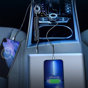 Joyroom 3 in 1 Fast Car Charger With USB-C Cable 55W - зарядно за кола с вграден USB-C кабел и USB-A и USB-C изходи (черен) 4