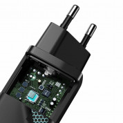 Baseus GaN 2 Lite Charger 65W (CCGAN2L-B01) - захранване за ел. мрежа за лаптопи, смартфони и таблети с USB-A и USB-C изходи и с технология за бързо зареждане (черен) 7