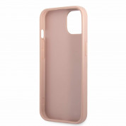 Guess Saffiano Double Card PU Leather Hard Case - дизайнерски кожен кейс с джоб за карти за iPhone 13 mini (розов) 3