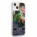 Guess Liquid Glitter Flower Case - дизайнерски кейс с висока защита за iPhone 13 mini (син) 3