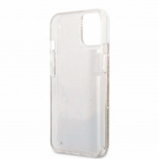 Guess Liquid Glitter Flower Case - дизайнерски кейс с висока защита за iPhone 13 mini (златист) 4