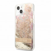 Guess Liquid Glitter Flower Case for iPhone 13 mini (gold)