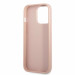 Guess Saffiano Double Card PU Leather Hard Case - дизайнерски кожен кейс с джоб за карти за iPhone 13 Pro (розов) 5
