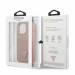 Guess Saffiano Double Card PU Leather Hard Case - дизайнерски кожен кейс с джоб за карти за iPhone 13 Pro (розов) 6