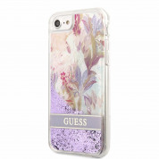 Guess Liquid Glitter Flower Case for iPhone SE (2022), iPhone SE (2020), iPhone 8, iPhone 7 (purple)