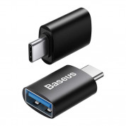 Baseus Ingenuity USB-C to USB-A adapter OTG (USB 3.1) (ZJJQ000001) - адаптер от USB-C мъжко към USB женско за мобилни устройства с USB-C порт (черен) 2