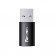 Baseus Ingenuity USB-A to USB-C adapter OTG (USB 3.1) (ZJJQ000101) - адаптер от USB мъжко към USB-C женско за мобилни устройства с USB-C порт (черен) 3