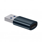Baseus Ingenuity USB-A to USB-C adapter OTG (USB 3.1) (ZJJQ000103) - адаптер от USB мъжко към USB-C женско за мобилни устройства с USB-C порт (тъмносин) 4