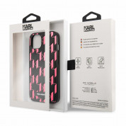 Karl Lagerfeld Monogram Plaque Case - дизайнерски кожен кейс за iPhone 13 mini (черен) 5