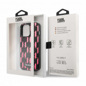 Karl Lagerfeld Monogram Plaque Case - дизайнерски кожен кейс за iPhone 13 Pro (черен) 4