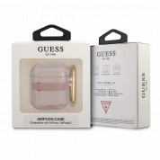 Guess AirPods Printed Stripe Silicone Case (pink) 2