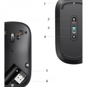 Ugreen Silent Wireless Mouse 2.4G - ергономична безжична мишка (за Mac и PC) (черна) 3