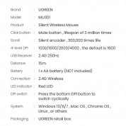 Ugreen Silent Wireless Mouse 2.4G - ергономична безжична мишка (за Mac и PC) (черна) 13