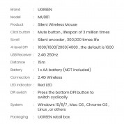 Ugreen Silent Wireless Mouse 2.4G - ергономична безжична мишка (за Mac и PC) (сив) 13