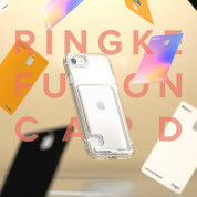 Ringke Fusion Card Case - хибриден удароустойчив кейс с джоб за кредитна карта за iPhone SE (2022), iPhone SE (2020), iPhone 8, iPhone 7 (прозрачен) 14