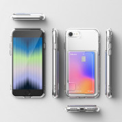 Ringke Fusion Card Case - хибриден удароустойчив кейс с джоб за кредитна карта за iPhone SE (2022), iPhone SE (2020), iPhone 8, iPhone 7 (прозрачен) 8