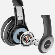 Ausdom Active Noise Cancelling Wireless Over-Ear Headphones - безжични блутут слушалки с микрофон за мобилни устройства с Bluetooth (черен-червен) 4