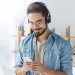 Ausdom Active Noise Cancelling Wireless Over-Ear Headphones - безжични блутут слушалки с микрофон за мобилни устройства с Bluetooth (черен-червен) 6