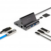 4smarts 7in1 Hub with Universal Stand and DeX Function - USB-C хъб поддържащ DeX функционалност, HDMI, USB-C, 2xUSB, SD, MicroSD  Etherner порт (тъмносив) 1