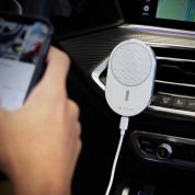 Adam Elements Omnia C2 Magsafe Wireless Charger Car Mount 15W - поставка за радиатора на кола с безжично зареждане за iPhone с Magsafe (бял) 8