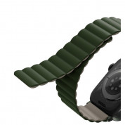Uniq Revix Silicone Magnetic Strap - двулицева магнитна силиконова каишка за Apple Watch 42мм, 44мм, 45мм, Ultra 49мм (зелен-кафяв) 3