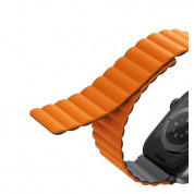 Uniq Revix Silicone Magnetic Strap - двулицевва магнитна силиконова каишка за Apple Watch 42мм, 44мм, 45мм, Ultra 49мм (оранжев-сив) 3