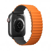 Uniq Revix Silicone Magnetic Strap - двулицева магнитна силиконова каишка за Apple Watch 42мм, 44мм, 45мм, Ultra 49мм (оранжев-сив) 2