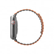 Uniq Revix Silicone Magnetic Strap - двулицевва магнитна силиконова каишка за Apple Watch 42мм, 44мм, 45мм (оранжев-сив) 4