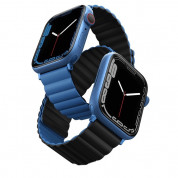 Uniq Revix Silicone Magnetic Strap for Apple Watch 42, 44, 45mm (blue-black)