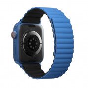 Uniq Revix Silicone Magnetic Strap - двулицевва магнитна силиконова каишка за Apple Watch 42мм, 44мм, 45мм (син-черен) 2