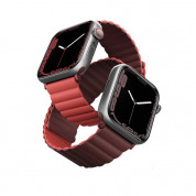 Uniq Revix Silicone Magnetic Strap - двулицевва магнитна силиконова каишка за Apple Watch 38мм, 40мм, 41мм (червен-бордо)