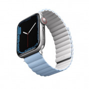 Uniq Revix Silicone Magnetic Strap for Apple Watch 38, 40, 41mm (white-blue) 1