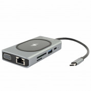 4smarts 9in1 Hub with Qi Charger 15W and DeX Function - USB-C хъб поддържащ DeX функционалност, безжично зареждане и портове за свързване на допълнителна периферия (тъмносив)