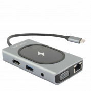 4smarts 9in1 Hub with Qi Charger 15W and DeX Function - USB-C хъб поддържащ DeX функционалност, безжично зареждане и портове за свързване на допълнителна периферия (тъмносив) 1