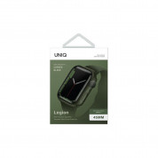 Uniq Legion Apple Watch Case 45mm - качествен твърд кейс с вграден стъклен протектор за дисплея на Apple Watch 7 45мм (зелен) 1