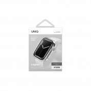 Uniq Legion Apple Watch Case 45mm - качествен твърд кейс с вграден стъклен протектор за дисплея на Apple Watch 7 45мм (прозрачен) 1