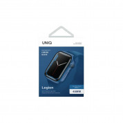 Uniq Legion Apple Watch Case 45mm - качествен твърд кейс с вграден стъклен протектор за дисплея на Apple Watch 7 45мм (син) 1