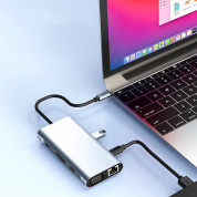 Tech-Protect USB-C Hub 10-in-1 v7 - мултифункционален хъб за свързване на допълнителна периферия за устройства с USB-C порт (тъмносив) 3