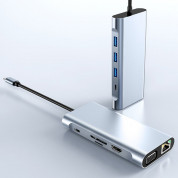Tech-Protect USB-C Hub 10-in-1 v7 - мултифункционален хъб за свързване на допълнителна периферия за устройства с USB-C порт (тъмносив) 6
