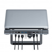 Acefast E5 Plus Laptop Stand with USB-C Hub - сгъваема алуминиева поставка с вграден USB-C хъб за MacBook и лаптопи с USB-C порт (тъмносив) 2