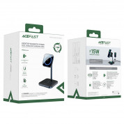 Acefast E1 2-in1 Magnetic Desktop Wireless Charging Stand 15W - двойна поставка (пад) за безжично зареждане за iPhone с Magsafe и други устройства с Qi безжично зареждане (черен) 7