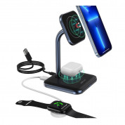 Acefast E1 2-in1 Magnetic Desktop Wireless Charging Stand 15W - двойна поставка (пад) за безжично зареждане за iPhone с Magsafe и други устройства с Qi безжично зареждане (черен) 2