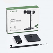 Acefast E4 Telescopic Phone and Tablet Holder - универсална разтягаща се поставка за бюро за мобилни устройства и таблети до 12.9 инча (черен) 11
